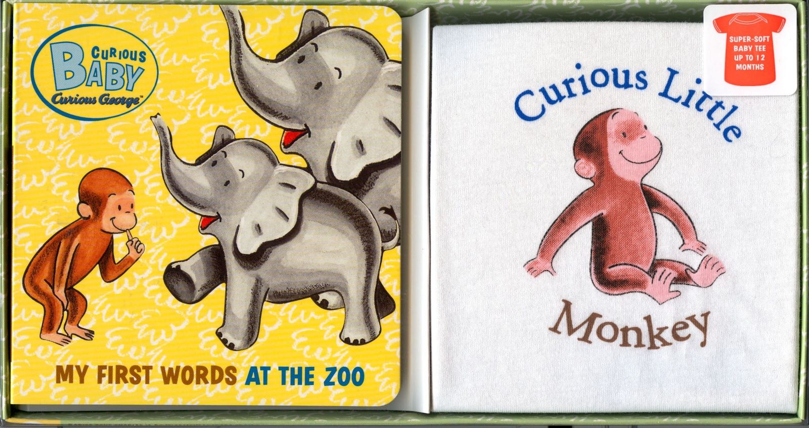 Curious Baby My First Words at the Zoo Gift Set (Curious George Book & T-Shirt) - Image 2