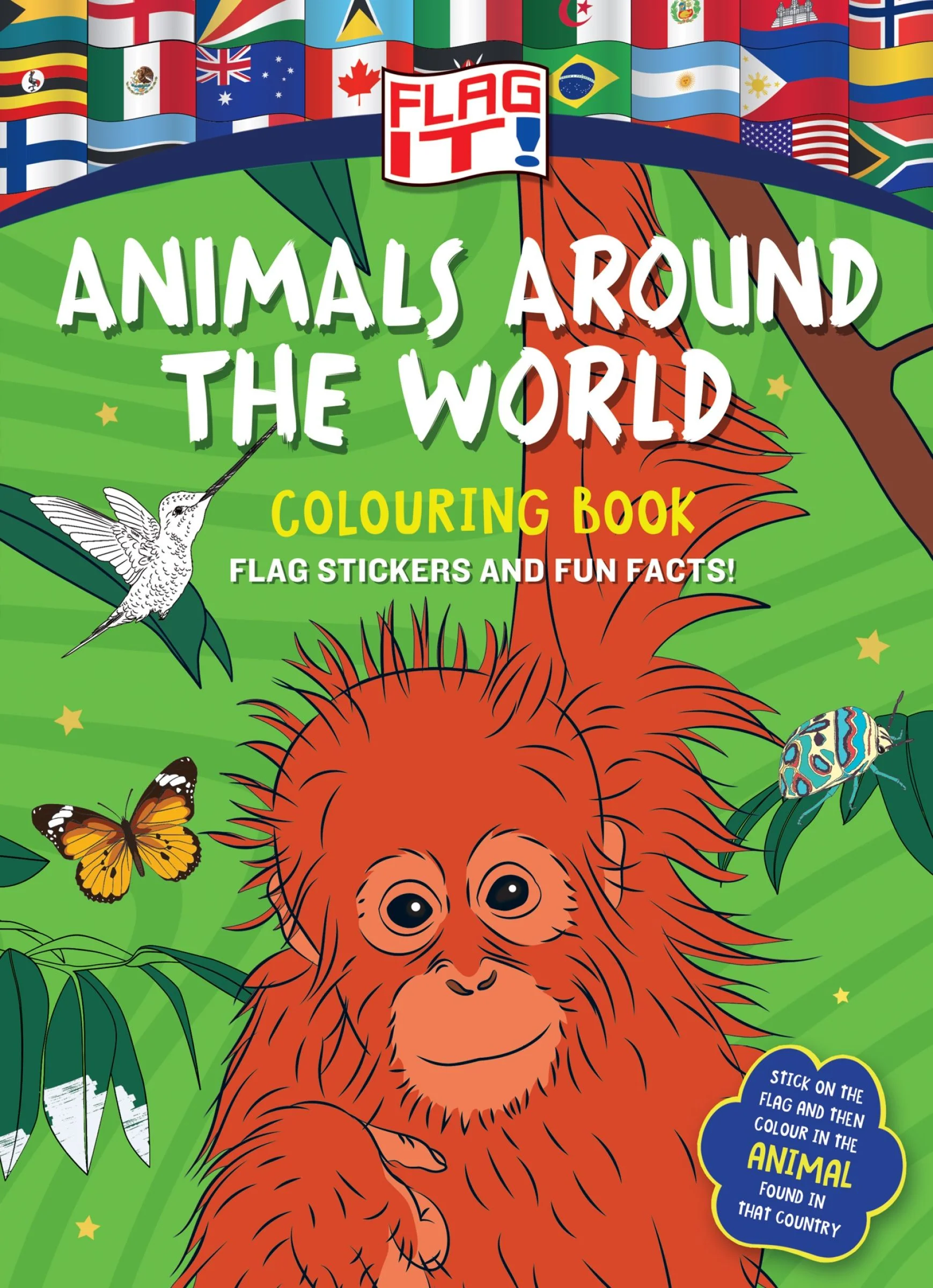 Flag It! Animals Around the World Colouring Book - Image 2